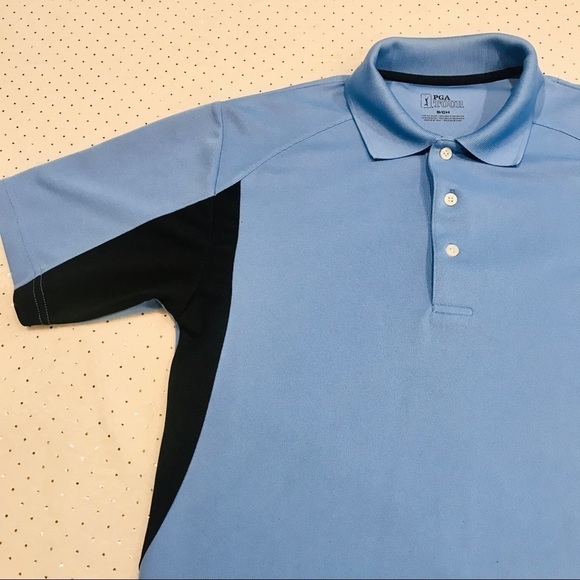 PGA Tour Blue Short Sleeve Dress Golf Polo - Picture 4 of 8